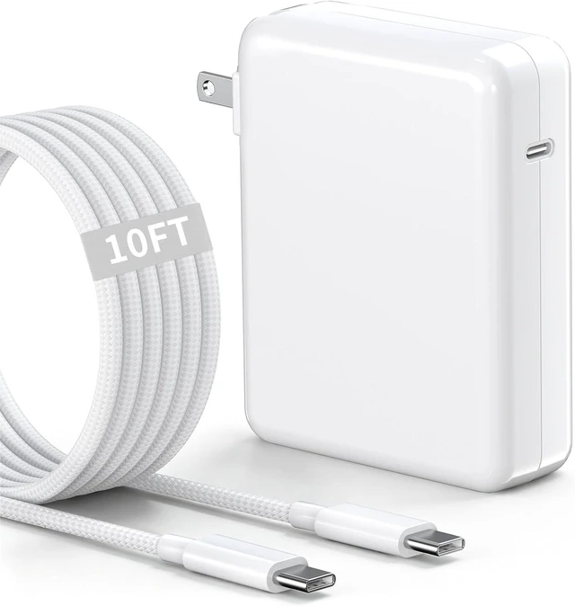 Main image of Mac Book Pro Charger 140W USB C Power Adapter 10FT USB C to USB-C Cable