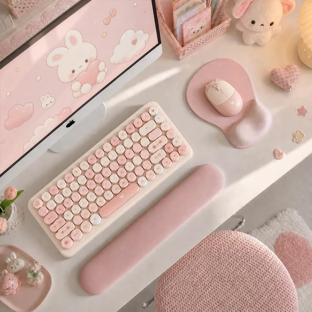 Alt view image 2 of 7 - ErgoComfort Gel Wrist Rest Mouse Pad-Ergonomic Office Mousepad with Wrist Support-Non-Slip Design Desk Accessories Mat for Home&Game Decor (02Pink Serenity)