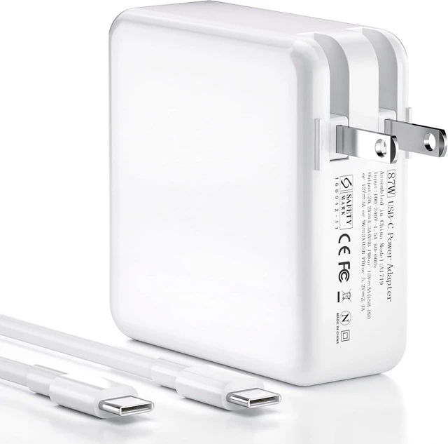 Main image of 87W USB C Fast Charging Power Adapter with 6ft USB-C Cable for MacBook Pro 13/14/15/16-inch 2016-2025 & MacBook Air 2018-2025