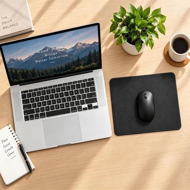 Alt view image 4 of 6 - 12 PCS Black Mouse pad Bulk with Stitched Edge 10.2x8.3inches 3mm Thickness Premium Textured Non-Slip Rubber Base Washable for Office and Home Use