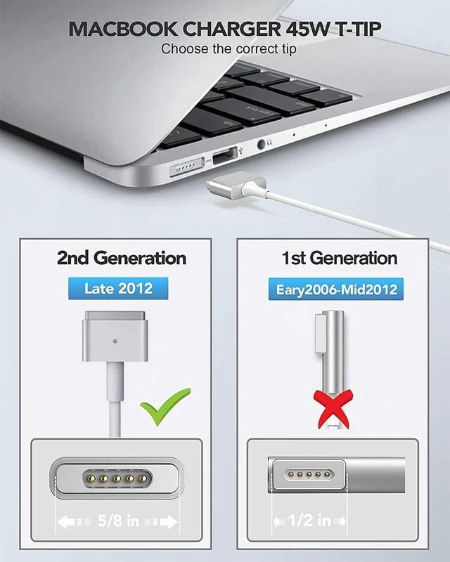 Alt view image 3 of 7 - 85W Charger for MacBook Pro Mag 2 T-Tip Between 2012-2017 Mac Book Models