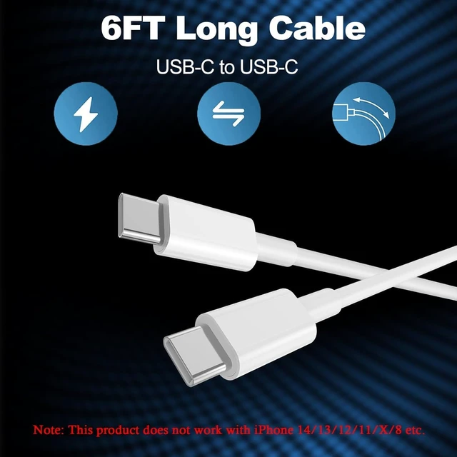 Alt view image 3 of 7 - iPhone 17 16 15 Charger Fast Charging 2Pack 20W iPad USB C Wall Charger Block with 6FT USB C to C Cable for iPhone 17/Pro/Pro Max/17 Air/ 16/Pro/Pro Max/15/Pro/Pro Max