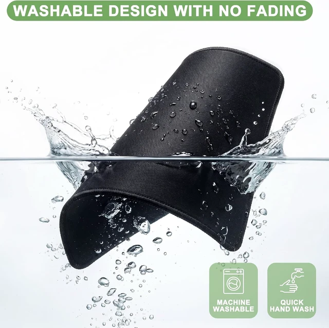 Alt view image 6 of 7 - 3 Pack Mouse Pad Stitched Edges and Non-Slip Rubber Base Black