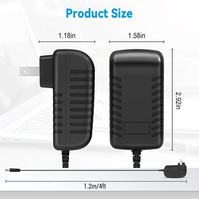 Alt view image 3 of 5 - PK Power AC/DC Adapter for CS Model: CS-1202000 Power Supply Cord Cable PS Wall Home Charger Input: 100-240 VAC 50/60Hz Worldwide Voltage Use Mains PSU