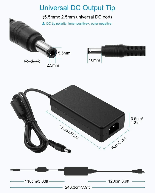 Alt view image 4 of 7 - 24V Power Supply 4A 96W AC/DC Adapter 100-240V AC to DC 24 Volt Converter 4amp 3.75A 3.5A 3A 2.5A Transformer 5.5x2.5mm for AMS-2-Pro LED Strip CCTV Camera LCD Monitor Massage Chair