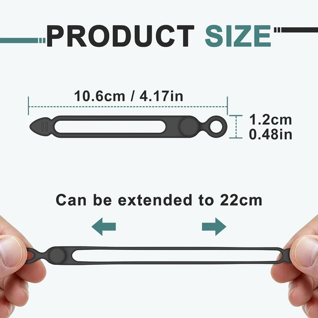 Alt view image 2 of 7 - 20 Pcs Silicone Cable Ties Reusable Cord Organizer Cable for Electronics Office Home Travel Essentials Earphone Phone Charger (20*black)