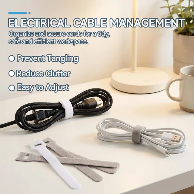 Alt view image 5 of 7 - 120 PCS 6 Inch Reusable Cable Ties Cable Management
