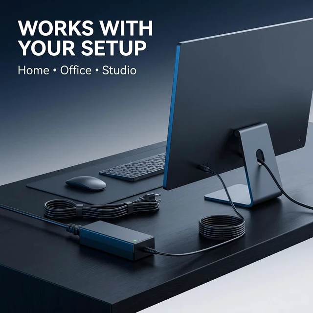 Alt view image 7 of 7 - 65W 19V Monitor Power Adapter Compatible with SB220Q SB240Y R240HY