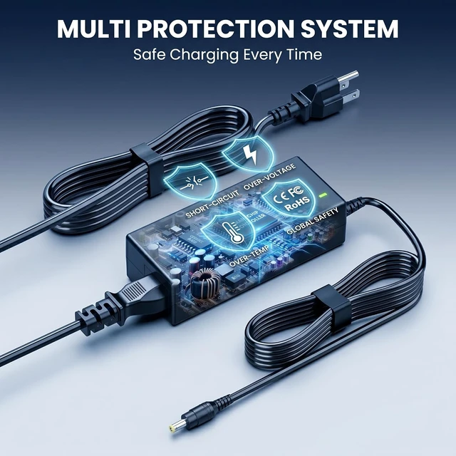 Alt view image 4 of 7 - 65W 19V Monitor Power Adapter Compatible with SB220Q SB240Y R240HY