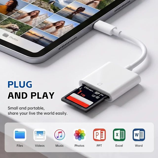 Alt view image 3 of 7 - USB C SD Card Reader Type C Memory Digital Camera Adapter