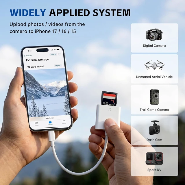 Alt view image 4 of 7 - USB C SD Card Reader Type C Memory Digital Camera Adapter