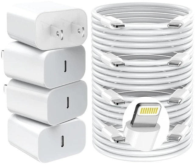 Main image of iPhone Charger Fast Charger USB C Charger 4 Pack 6FT Lightning Cable