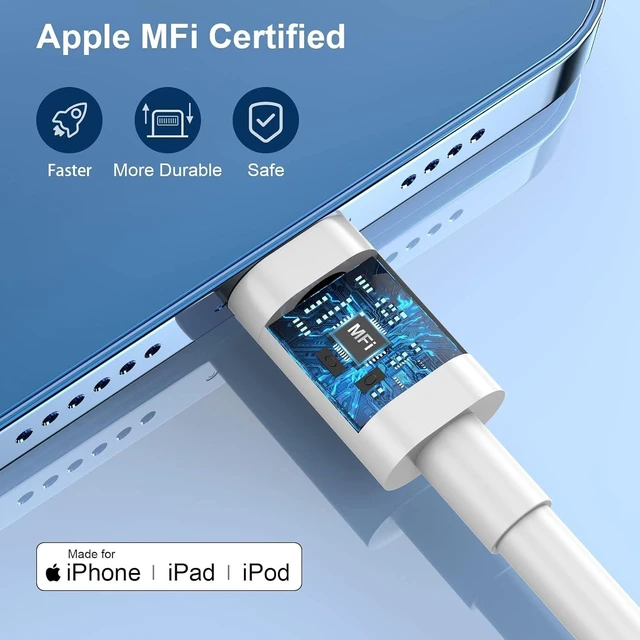 Alt view image 4 of 7 - iPhone Charger Fast Charger USB C Charger 4 Pack 6FT Lightning Cable