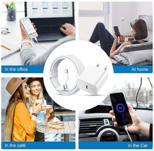 Alt view image 6 of 7 - iPhone Charger Fast Charger USB C Charger 4 Pack 6FT Lightning Cable