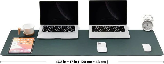 Alt view image 2 of 7 - Large Cork Desk Mat - 47.2x 17 Desk Pad for Office and Home - Ideal for Large Mouse Pad and Desk Mats on Top of Desks(Dark Green)