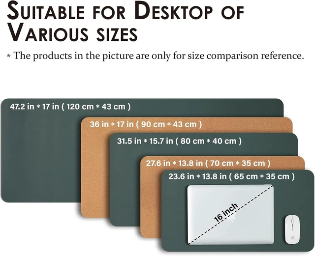 Alt view image 5 of 7 - Large Cork Desk Mat - 47.2x 17 Desk Pad for Office and Home - Ideal for Large Mouse Pad and Desk Mats on Top of Desks(Dark Green)