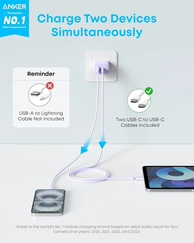 Alt view image 2 of 7 - Phone Charger 20W USB C Charger Block Type C Charger Fast Charging