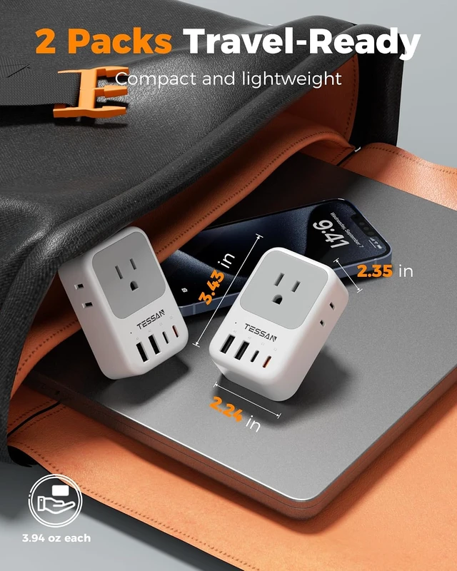 Alt view image 6 of 7 - US to Australia Plug Adapter 2 Pack PD 20W Type I Power Adapter