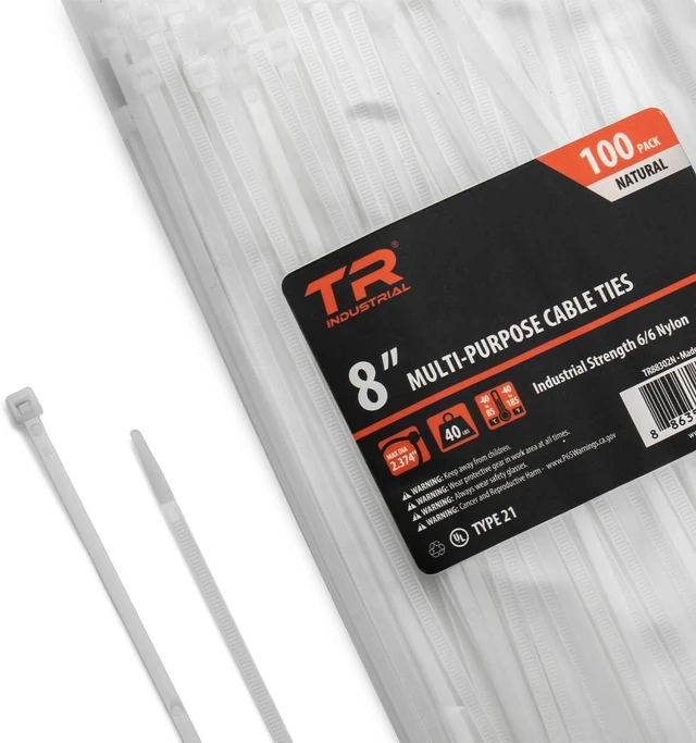 Main image of Multi-Purpose Natural Cable Ties 8 inches 100 Pack