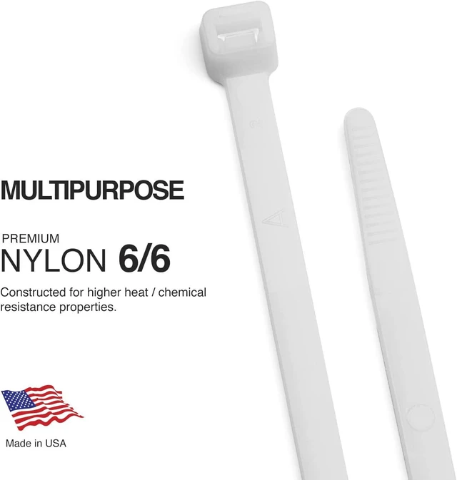 Alt view image 2 of 5 - Multi-Purpose Natural Cable Ties 8 inches 100 Pack