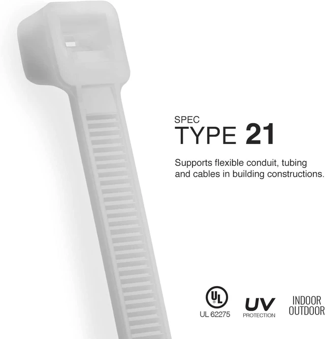 Alt view image 3 of 5 - Multi-Purpose Natural Cable Ties 8 inches 100 Pack