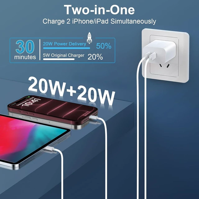 Alt view image 3 of 7 - iPhone 18 Duo 17 16 Charger Fast Charging 10 FT Long iPhone USB C Charger