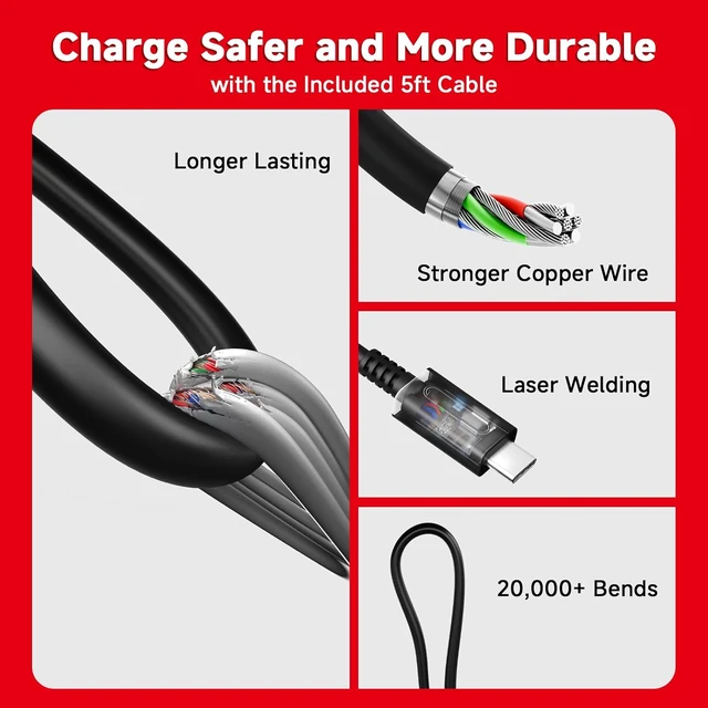 Alt view image 5 of 7 - Charger for Switch 45W AC Adapter Fast Charging with 5ft Detachable USB C Cable Compatible with Switch/OLED/Lite Deck Support TV Mode Original Quality