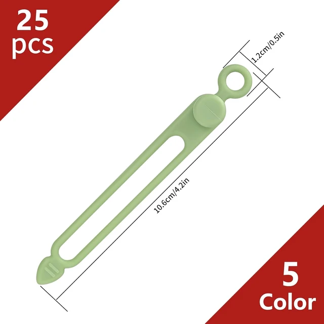 Alt view image 2 of 7 - 25 Pcs Silicone Cable Ties Reusable Cable Straps Wire Organizer.