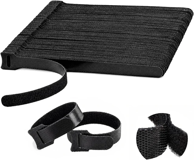 Main image of 100PCS Hook and Loop Straps - 6 Inch Reusable Cable Ties