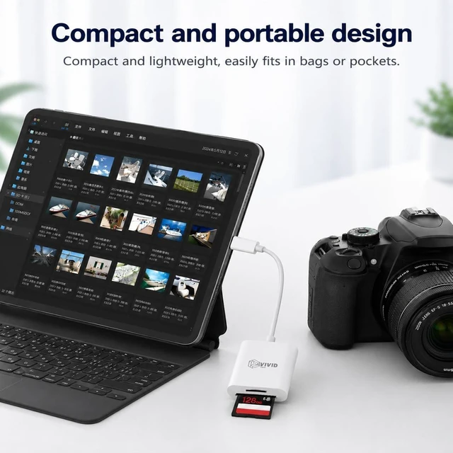 Alt view image 7 of 7 - SD Card Reader for iPhone17/16/15 Pro Max/iPad/MacBook Android Phones