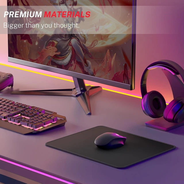 Alt view image 6 of 6 - Essential Gaming Mouse Pad 40% Expanded Size 12.6 x 10.8 in Black
