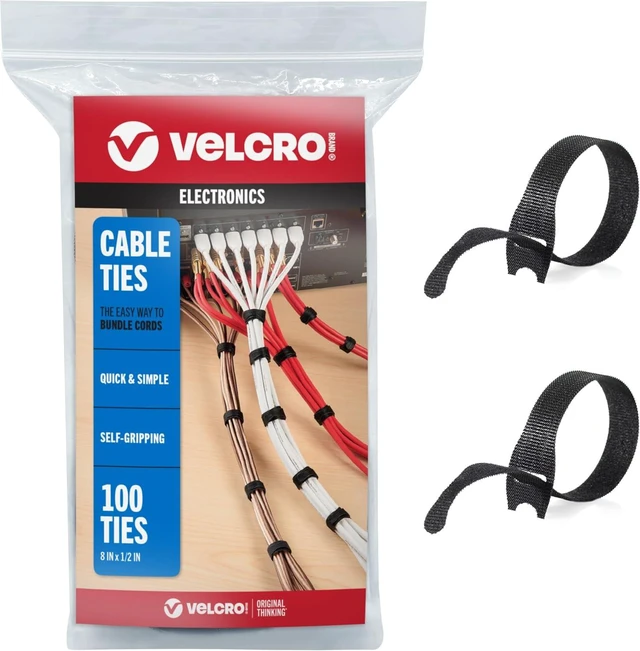Main image of ONE-WRAP Cable Ties 8in x 1/2in Black 100 Pack