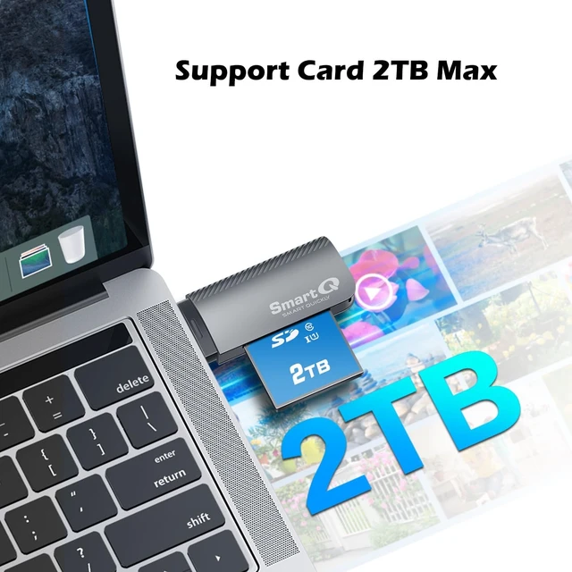 Alt view image 5 of 6 - Zinc Alloy USB-C iPhone SD Card Reader - Compatible with Micro SD Cards USB-C Interface Suitable for iPhone iPad MacBook High-Speed Transfer Portable Design
