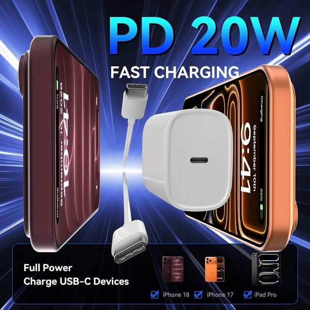 Alt view image 6 of 6 - iPhone 18 17 16 Pro Max Charger Fast Charging 20W iPhone Duo USB C Charger