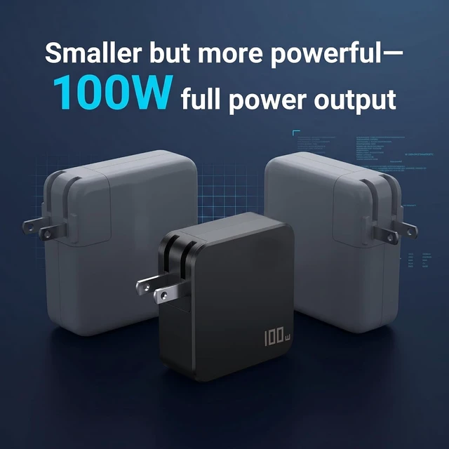 Alt view image 7 of 7 - 100W USB C Laptop Charger PD Fast Charging Power Adapter Compatible with MacBook Air/Pro 13 XPS 13 Latitude ThinkPad Yoga IdeaPad Spectre Envy EliteBook ZenBook USB-C