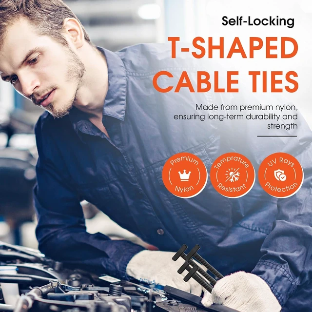 Alt view image 6 of 7 - 100 Pcs Nylon Universal Cable Tie Buckles Heavy-Duty Zip Tie Buckle Clips