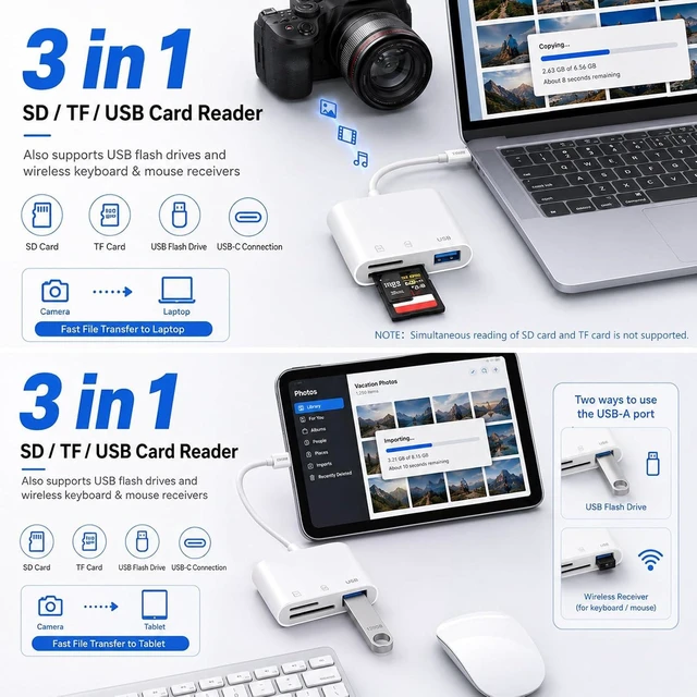 Alt view image 3 of 6 - USB C SD Card Reader