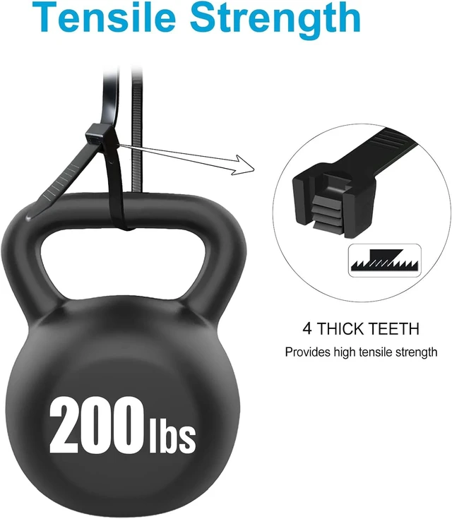 Alt view image 4 of 7 - Long Zip Ties Heavy Duty 24 inch Large Zip Ties with 200 lbs Tensile Strength Big Cable Ties Black 50 Pack by