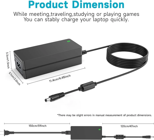 Alt view image 7 of 7 - 19V DC Power Supply 19V 3.42A Power Adapter 65W 45W with 10tips