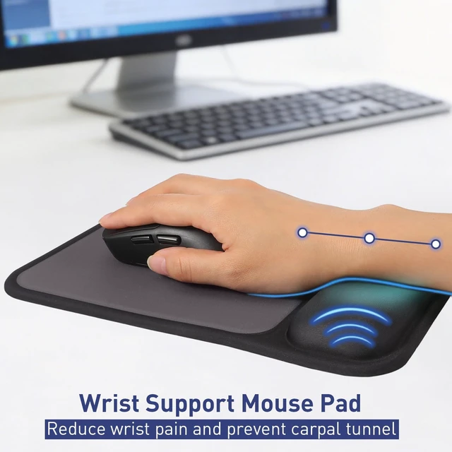 Alt view image 4 of 7 - Ergonomic Mouse Pad with Gel Wrist Rest-Black