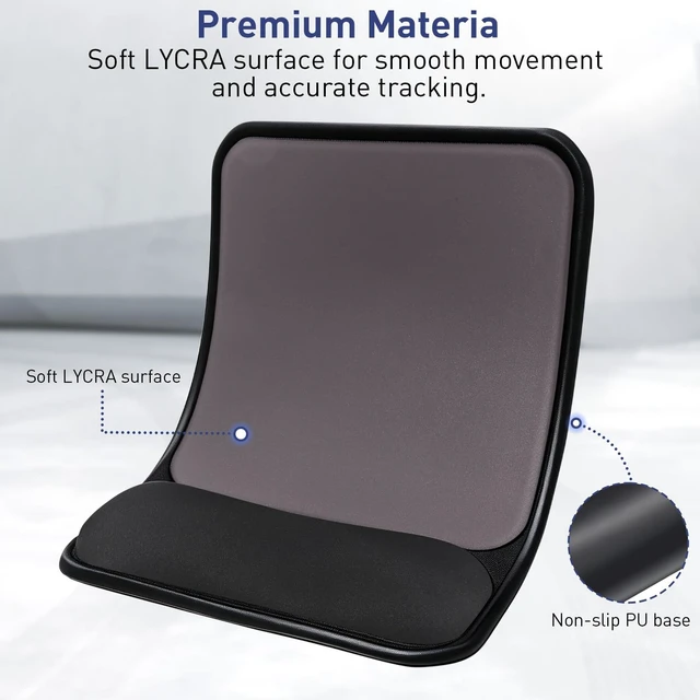 Alt view image 5 of 7 - Ergonomic Mouse Pad with Gel Wrist Rest-Black