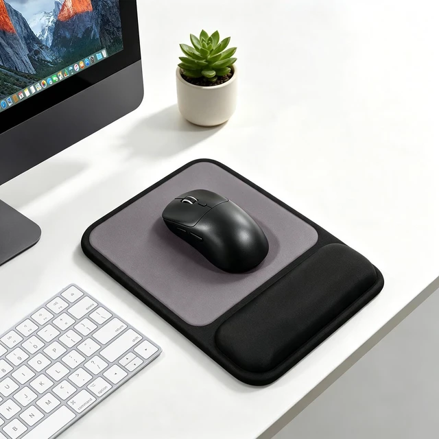 Alt view image 7 of 7 - Ergonomic Mouse Pad with Gel Wrist Rest-Black