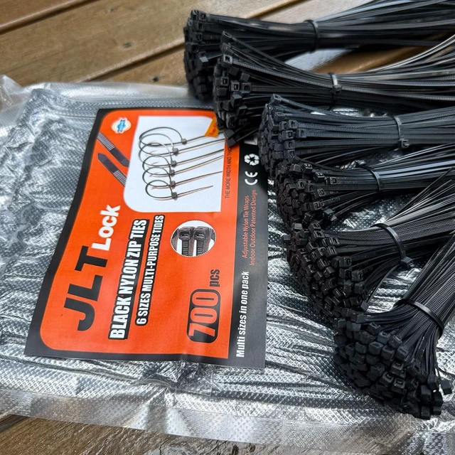 Alt view image 7 of 7 - 700 Pcs Cable Ties 6 Size 3.2/4/4.7/6/8/10 Inch Black Nylon Electrical Zip Ties Zipties Assorted Sizes for Home Office Gardening Electronics Cable Management