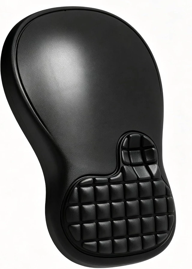 Main image of Ergonomic Mouse Pad with Wrist RestComfy Black Mousepads for Desk