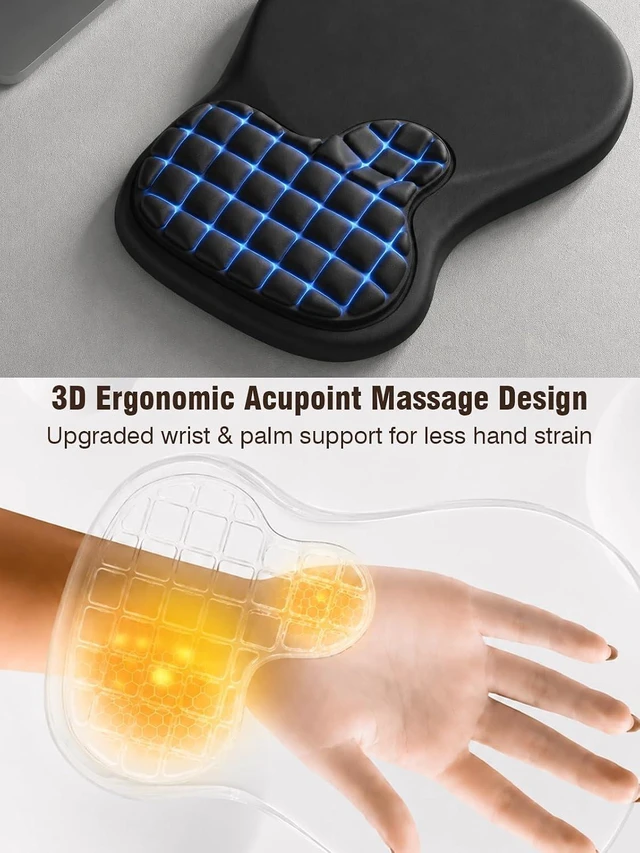 Alt view image 3 of 7 - Ergonomic Mouse Pad with Wrist RestComfy Black Mousepads for Desk
