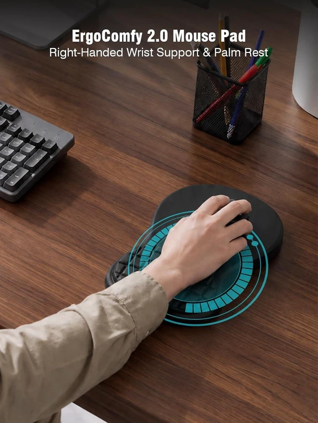 Alt view image 7 of 7 - Ergonomic Mouse Pad with Wrist RestComfy Black Mousepads for Desk