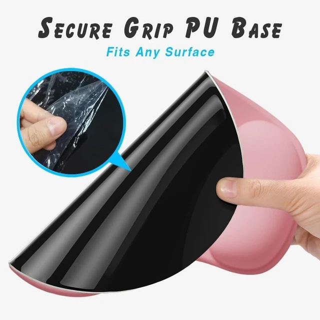 Alt view image 5 of 7 - Office Mousepad with Gel Wrist Support - Ergonomic Gaming Desktop Mouse Pad Wrist Rest - Design Gamepad Mat Rubber Base for Laptop Computer -Silicone Non-Slip Special-Textured Surface (01Pink)