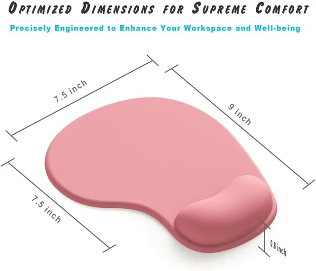 Alt view image 7 of 7 - Office Mousepad with Gel Wrist Support - Ergonomic Gaming Desktop Mouse Pad Wrist Rest - Design Gamepad Mat Rubber Base for Laptop Computer -Silicone Non-Slip Special-Textured Surface (01Pink)