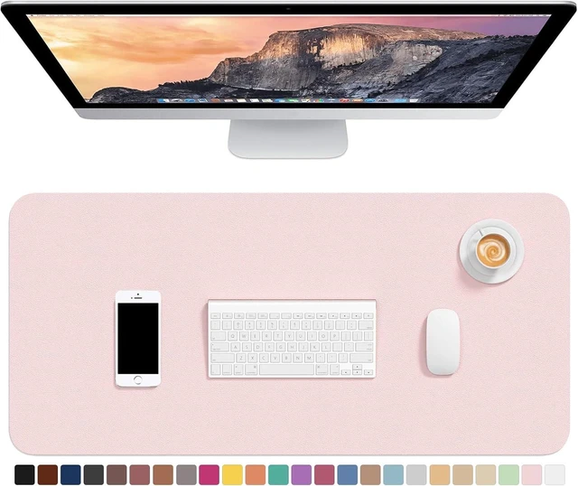 Main image of Desk Pad 30 x 14 PU Leather Desk Mat XL Extended Mouse Pad Waterproof Desktop Blotter Protector Non-Slip Ultra Thin Large Laptop Keyboard Writing Mat for Office Home Pink