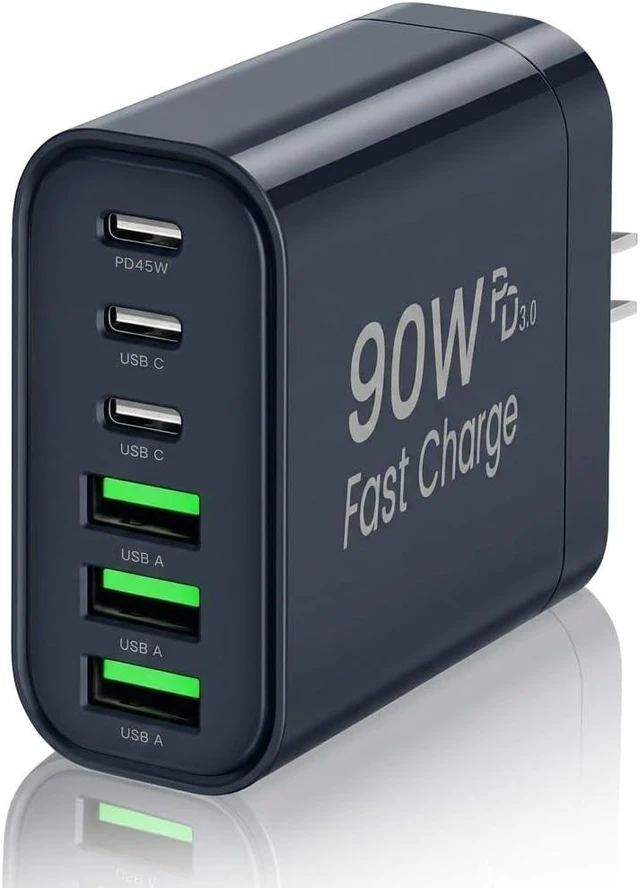 Main image of 90W GaN USB C Charger Block 6-Port USB C Wall Charger 45W Fast Charging